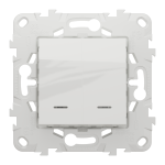 Вимикач, білий, 2-клавішний, 10 А, 2 модулі, Unica New - Schneider Electric [NU521118N]