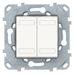 Кнопка 2-клавішна, біла, 2 модулі, Unica New - Schneider Electric [NU553118]