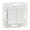 Кнопка, 2-клавішна, 2 модулі, біла, Unica New, Schneider Electric [NU553118]