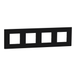 Рамка 4 постова, чорна, Unica New - Schneider Electric [NU600872]