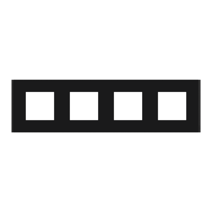 Рамка, 4 х 2 модулі, чорна, Unica New, Schneider Electric [NU600872]