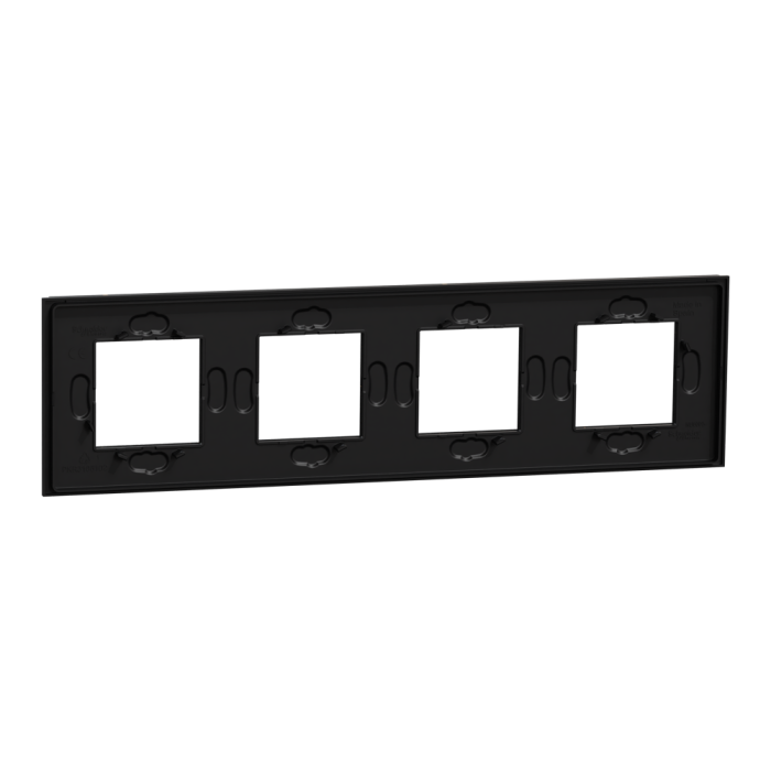 Рамка, 4 х 2 модулі, чорна, Unica New, Schneider Electric [NU600874]