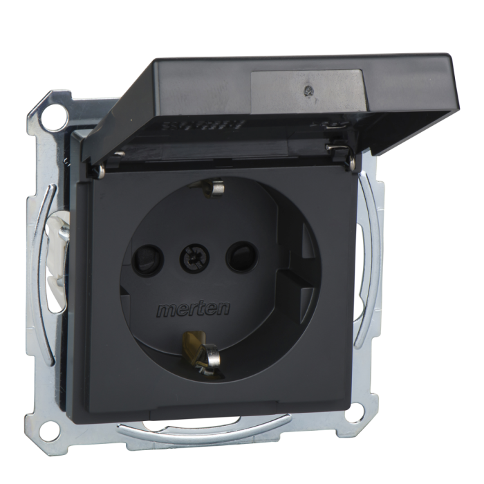 Розетка, 16 А, чорна, Merten, Schneider Electric [MTN2314-0414]