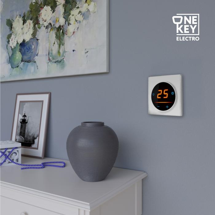 Терморегулятор 25 з WiFi, рамка пластикова біла ONEKEYELECTRO [F250101]