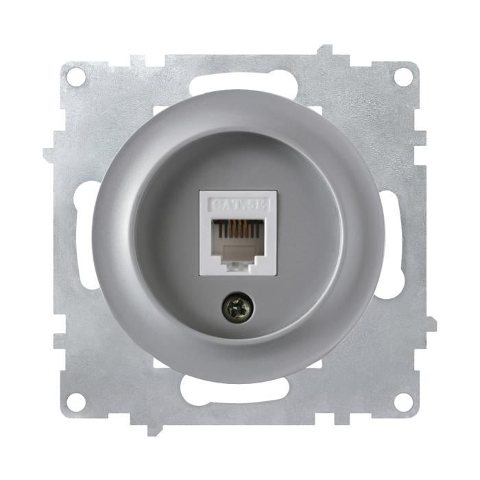 Розетка комп'ютерна 1xRJ45 кат.5e, сіра ONEKEYELECTRO [OKE100403]