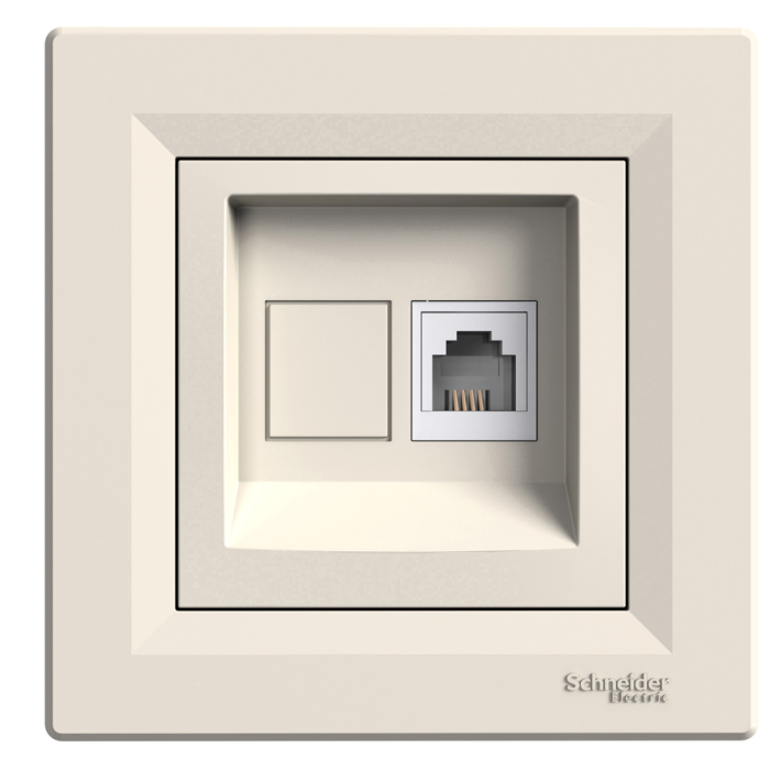 Розетка телефонна rj11 крем Asfora, Schneider Electric [EPH4100123]