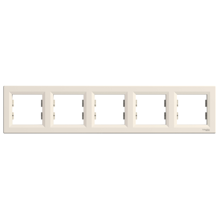 Рамка п'ятимісна горизонтальна, кремова Asfora, Schneider Electric [EPH5800523]