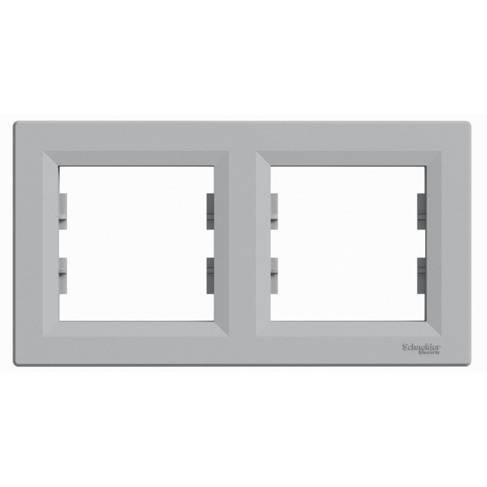 Рамка двомісна, горизонтальна, Asfora алюміній, Schneider Electric [EPH5800261]