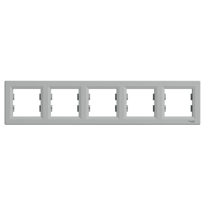 Рамка п'ятимісна горизонтальна, Asfora алюміній, Schneider Electric [EPH5800561]