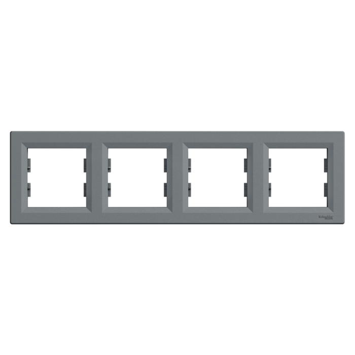 Рамка чотиримісна горизонтальна, Asfora сталь, Schneider Electric [EPH5800462]