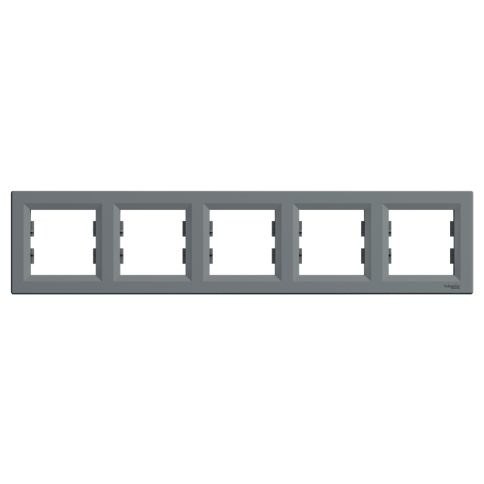 Рамка п'ятимісна горизонтальна, Asfora сталь, Schneider Electric [EPH5800562]