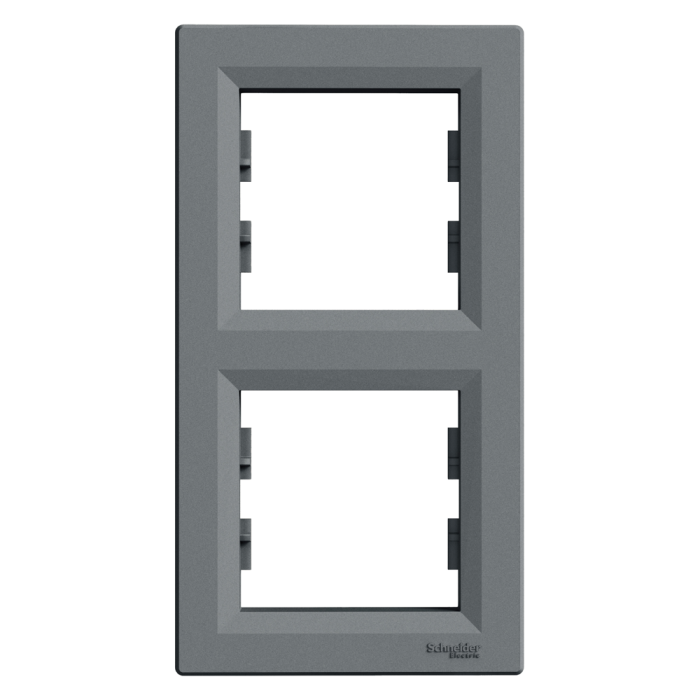 Рамка двомісна, вертикальна, Asfora сталь, Schneider Electric [EPH5810262]