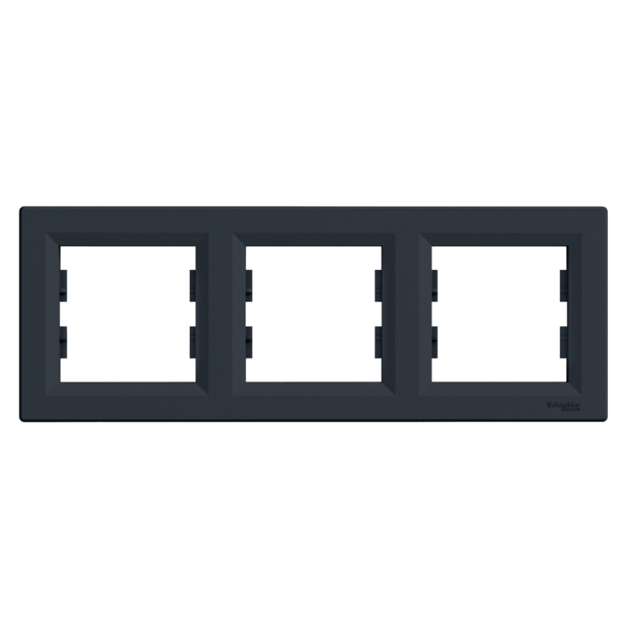 Рамка тримісна, горизонтальна, Asfora антрацит, Schneider Electric [EPH5800371]