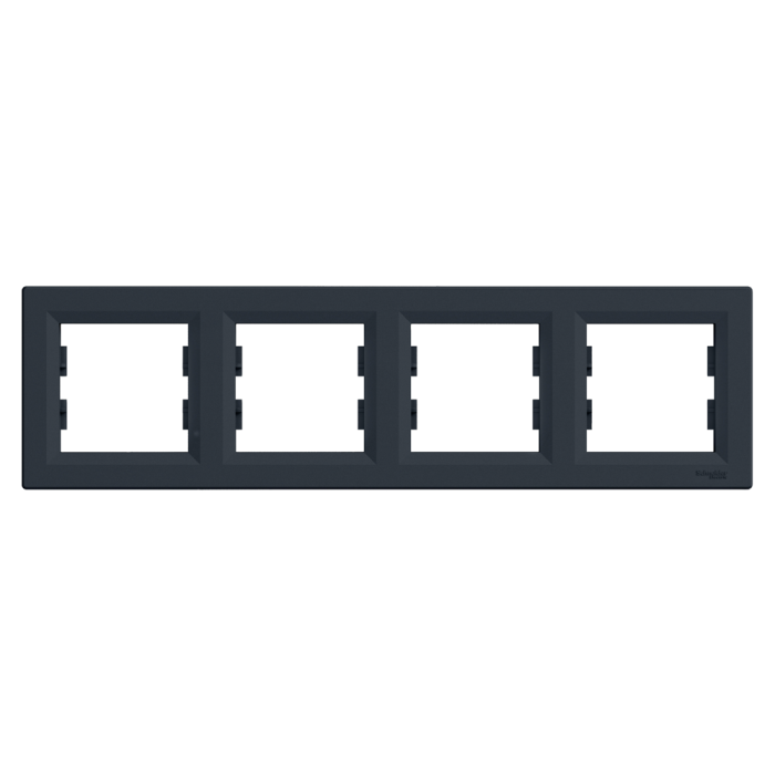 Рамка чотиримісна горизонтальна, Asfora антрацит, Schneider Electric [EPH5800471]