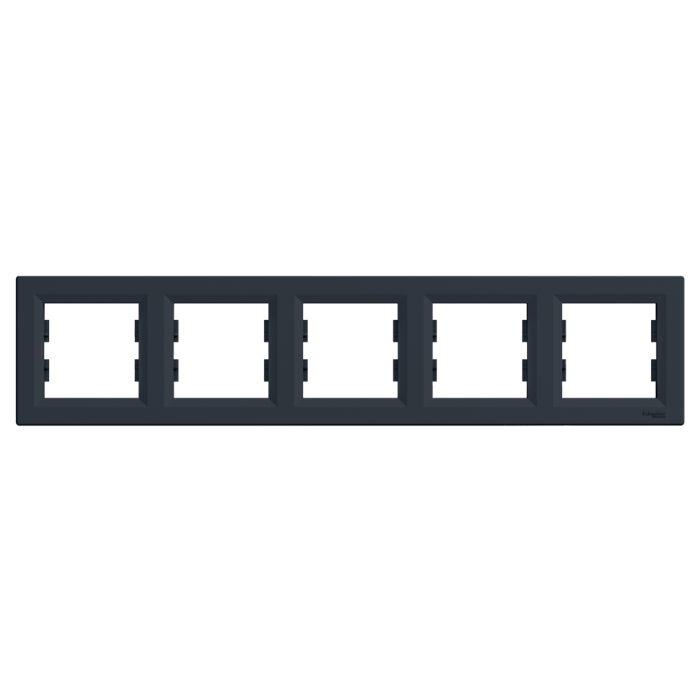 Рамка п'ятимісна горизонтальна, Asfora антрацит, Schneider Electric [EPH5800571]