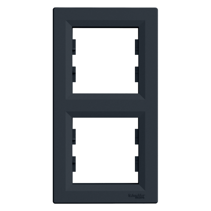 Рамка двомісна, вертикальна, Asfora антрацит, Schneider Electric [EPH5810271]