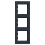 Рамка 3 постова, чорна, Asfora - Schneider Electric [EPH5810371]