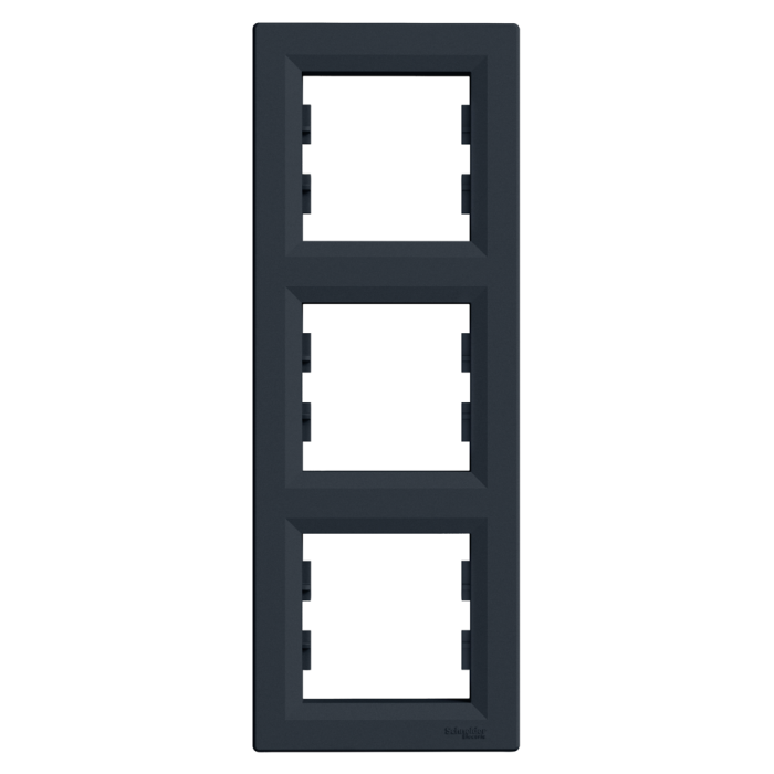 Рамка тримісна, вертикальна, Asfora антрацит, Schneider Electric [EPH5810371]