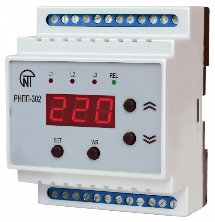 Трифазне реле напруги і контролю фаз РНПП-302, Новатек-Електро