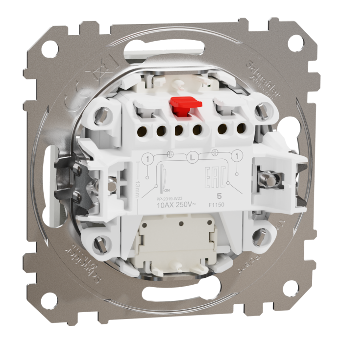 Вимикач, Sedna Design&Elements, Двоклавішний вимикач з підсвіткою Білий Sedna Design, білий (ral 9003), Schneider Electric, [SDD111105L]