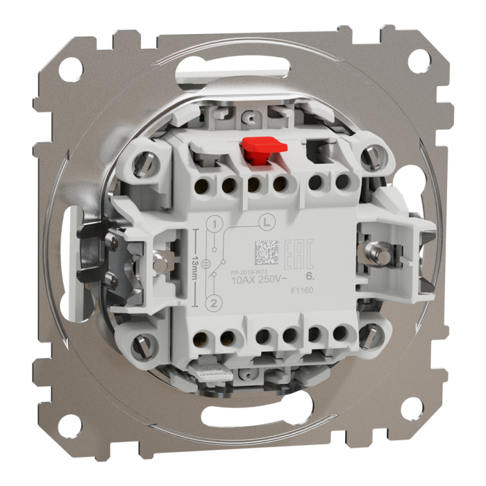 Вимикач, Sedna Design&Elements, Одноклавішний перемикач з підсвіткою Білий Sedna Design, білий (ral 9003), Schneider Electric, [SDD111106L]