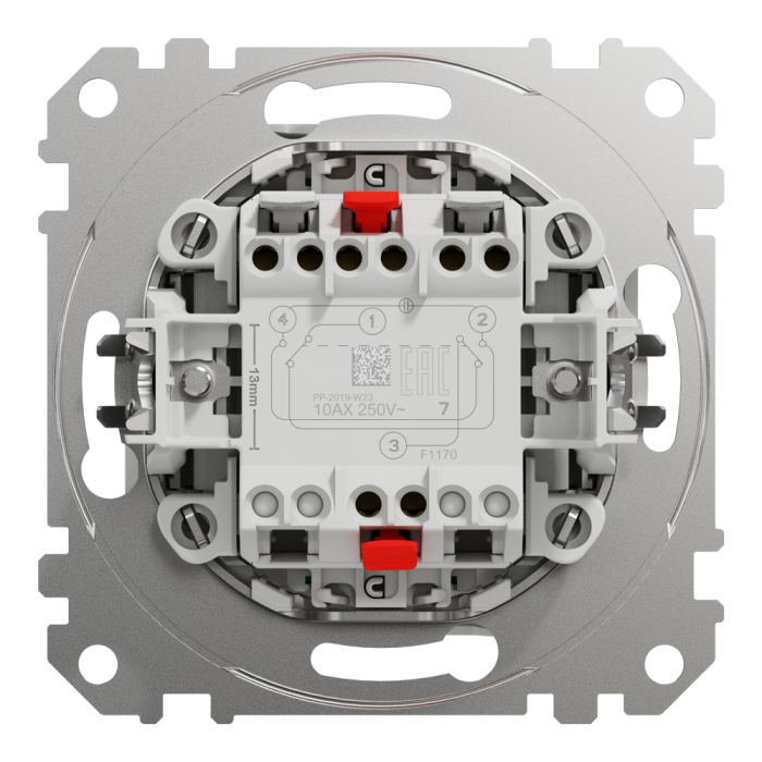 Intermediate switch, Sedna Design&Elements, Одноклавішний перехресний перемикач з підсвіткою Sedna Design, білий (ral 9003), Schneider Electric, [SDD111107L]