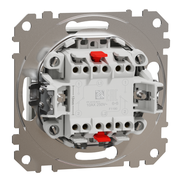 Вимикач, Sedna Design&Elements, Двоклавішний перемикач Білий Sedna Design, білий (ral 9003), Schneider Electric, [SDD111108]