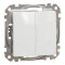 Кнопка, Sedna Design&Elements, Кнопковий двоклавішний вимикач 10A, білий, білий (ral 9003), Schneider Electric, [SDD111118]