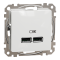 USB розетка, Sedna Design&Elements, тип A+A 2, білий (ral 9003), Schneider Electric, [SDD111401]