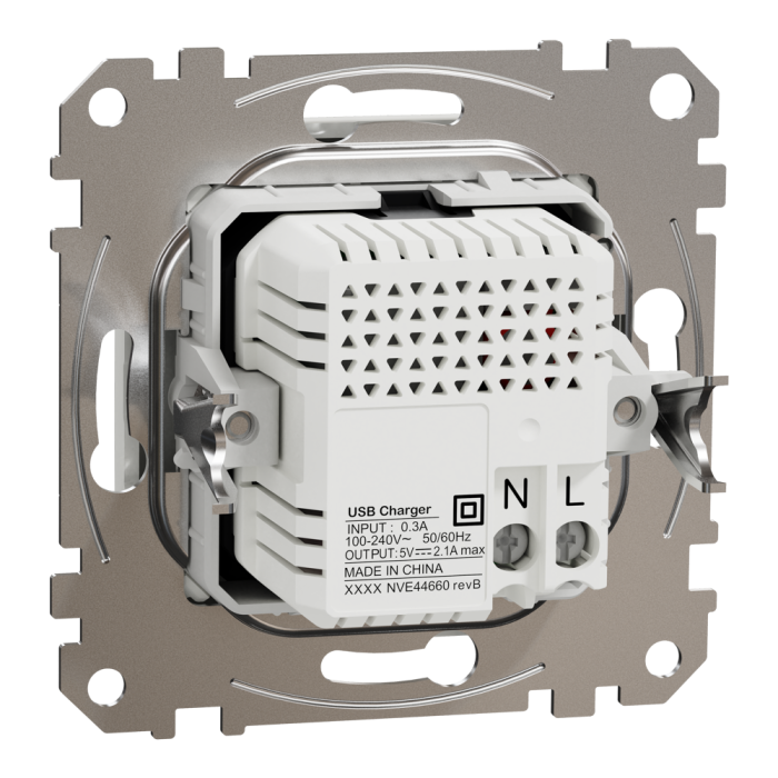 USB розетка, Sedna Design&Elements, тип A+A 2, білий (ral 9003), Schneider Electric, [SDD111401]