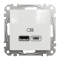 USB розетка, Sedna Design&Elements, тип A+C 2, білий (ral 9003), Schneider Electric, [SDD111402]