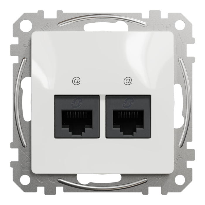Мультимедійна розетка, Sedna Design&Elements, Два роз’єми RJ45 категорія 5E UTP Білий Sedna Design, білий (ral 9003), Schneider Electric, [SDD111452]