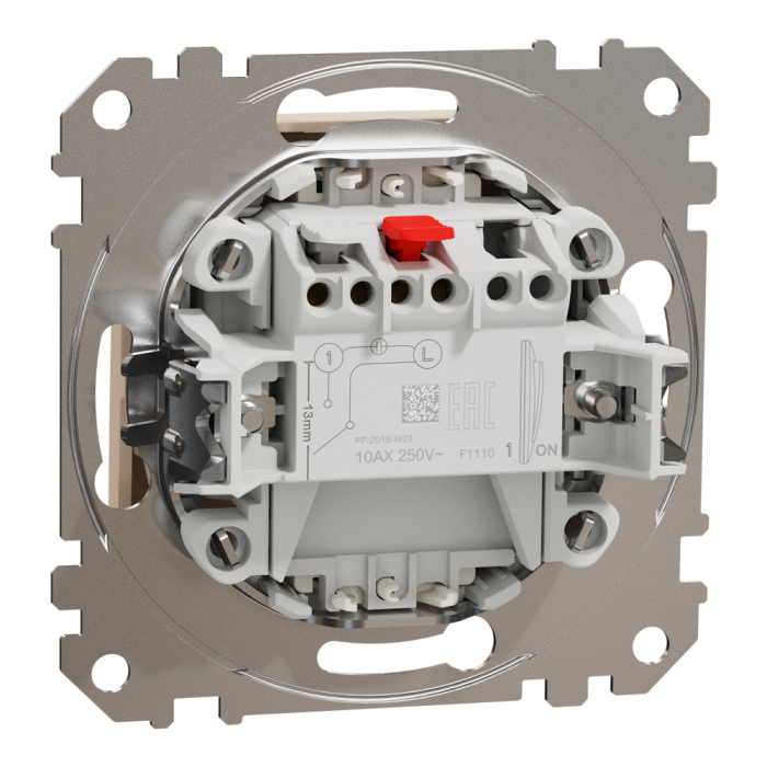 Вимикач, Sedna Design&Elements, Одноклавішний вимикач з підсвіткою Бежевий Sedna Design, бежевий (ral 1013), Schneider Electric, [SDD112101L]