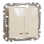 Вимикач, 2-клавішний, 10 А, Sedna design&elements - Schneider Electric [SDD112105L]