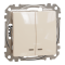 Вимикач, Sedna Design&Elements, Двоклавішний вимикач з підсвіткою Бежевий Sedna Design, бежевий (ral 1013), Schneider Electric, [SDD112105L]