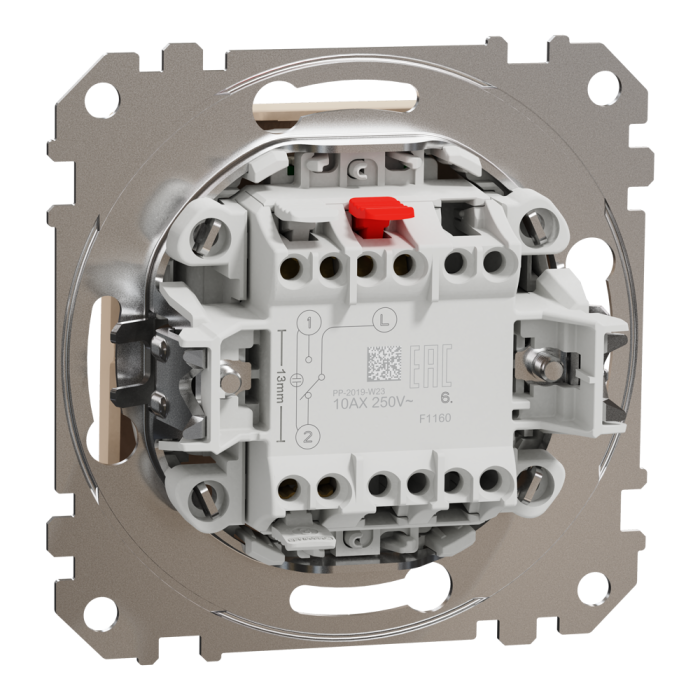 Вимикач, Sedna Design&Elements, Одноклавішний перемикач з підсвіткою Бежевий Sedna Design, бежевий (ral 1013), Schneider Electric, [SDD112106L]