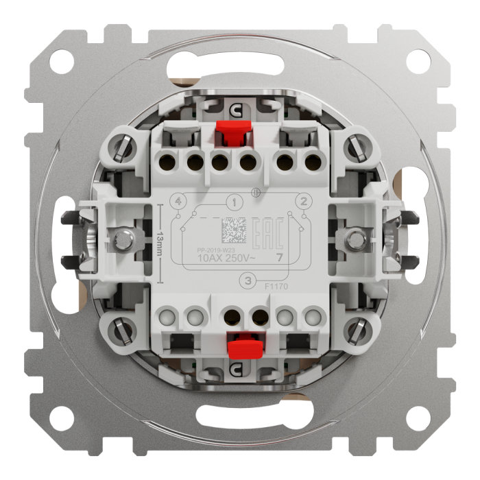 Intermediate switch, Sedna Design&Elements, Одноклавішний перехресний перемикач з підсвіткою Sedna Design, бежевий (ral 1013), Schneider Electric, [SDD112107L]