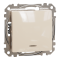Intermediate switch, Sedna Design&Elements, Одноклавішний перехресний перемикач з підсвіткою Sedna Design, бежевий (ral 1013), Schneider Electric, [SDD112107L]