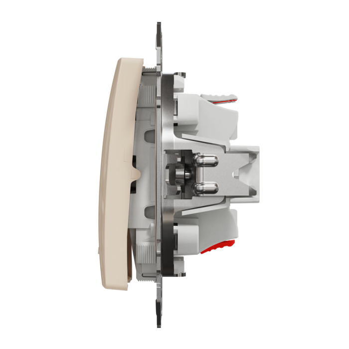 Intermediate switch, Sedna Design&Elements, Одноклавішний перехресний перемикач з підсвіткою Sedna Design, бежевий (ral 1013), Schneider Electric, [SDD112107L]