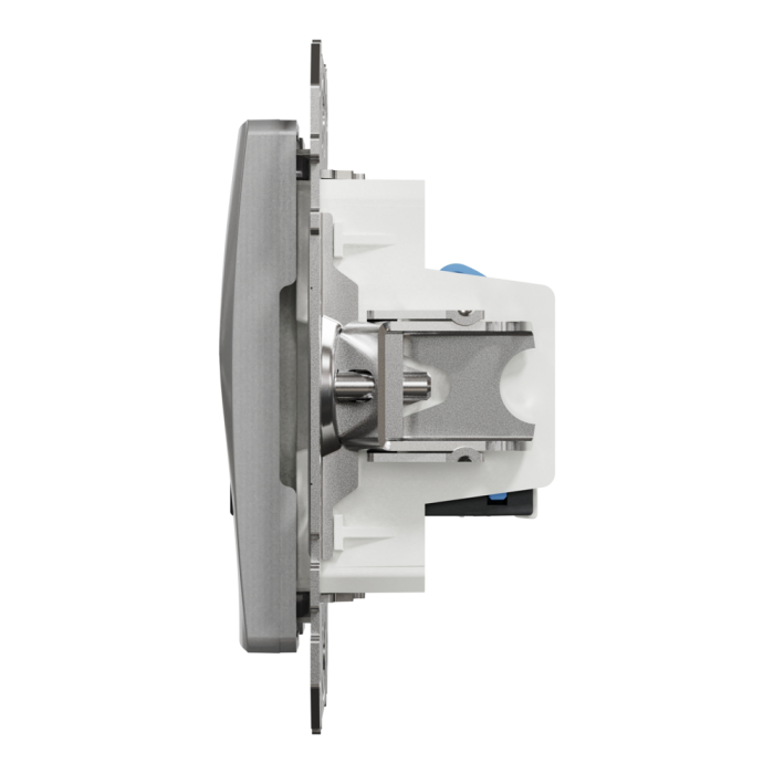 Мультимедійна розетка, Sedna Design&Elements, Data socket, Sedna Design & Elements, 2xRJ45 CAT6 UTP, PRO, алюмінієвий (ral 7047), Schneider Electric, [SDD113462]