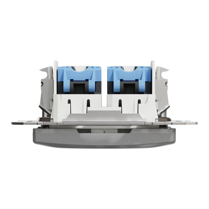 Мультимедійна розетка, Sedna Design&Elements, Data socket, Sedna Design & Elements, 2xRJ45 CAT6 UTP, PRO, алюмінієвий (ral 7047), Schneider Electric, [SDD113462]