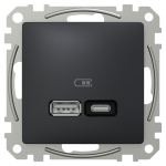 USB розетка, чорна, Sedna design&elements - Schneider Electric [SDD114405]