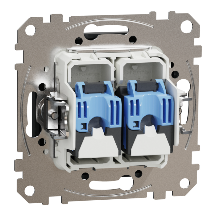 Мультимедійна розетка, Sedna Design&Elements, Data socket, Sedna Design & Elements, 2xRJ45 CAT6 UTP, PRO, чорний (ral 7021), Schneider Electric, [SDD114462]