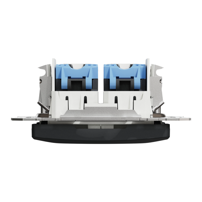 Мультимедійна розетка, Sedna Design&Elements, Data socket, Sedna Design & Elements, 2xRJ45 CAT6 UTP, PRO, чорний (ral 7021), Schneider Electric, [SDD114462]