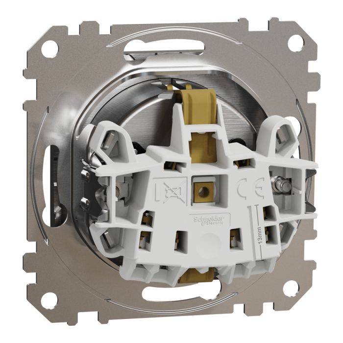 Розетка, Sedna Design&Elements, з заземленням та зі шторками Матовий алюміній Sedna Elements, матовий алюмінієвий, Schneider Electric, [SDD170022]