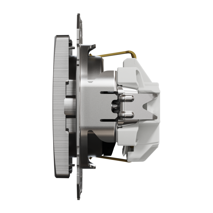 Розетка, Sedna Design&Elements, з заземленням та зі шторками Матовий алюміній Sedna Elements, матовий алюмінієвий, Schneider Electric, [SDD170022]