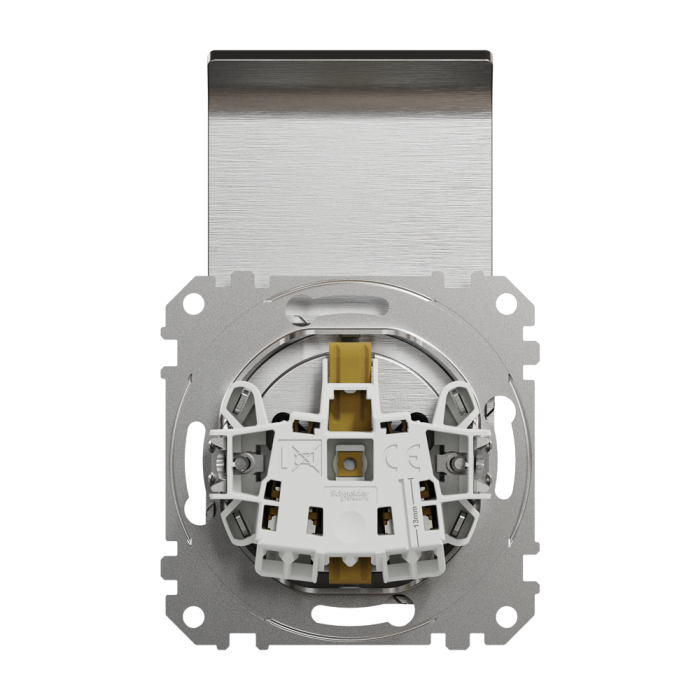 Розетка, Sedna Design&Elements, з заземленням, алюмінієвий, Schneider Electric, [SDD170024]