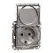 Розетка, Sedna Design&Elements, з заземленням, алюмінієвий, Schneider Electric, [SDD170024]