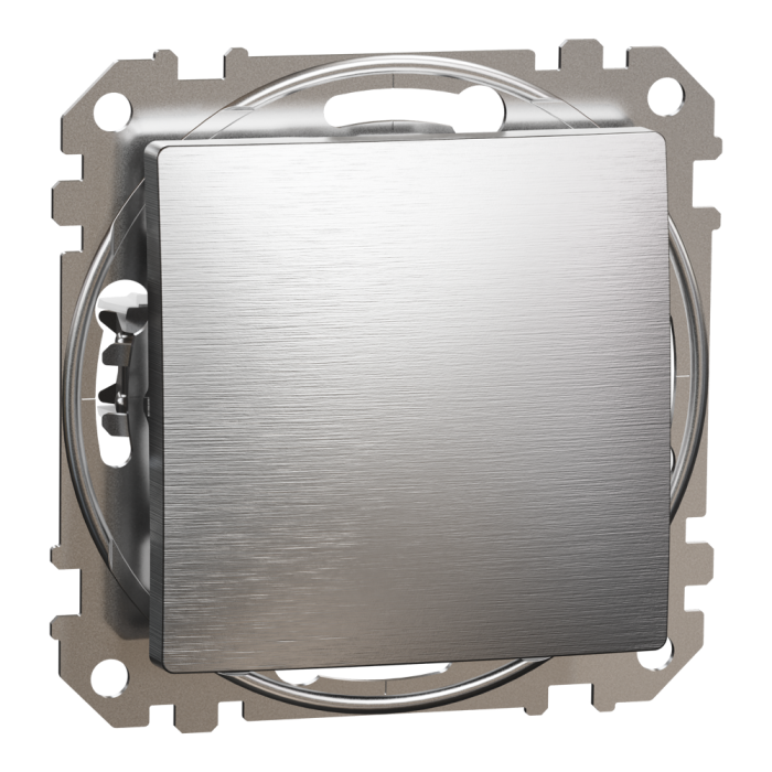 Вимикач, Sedna Design&Elements, Одноклавішний вимикач Матовий алюміній Sedna Elements, матовий алюмінієвий, Schneider Electric, [SDD170101]