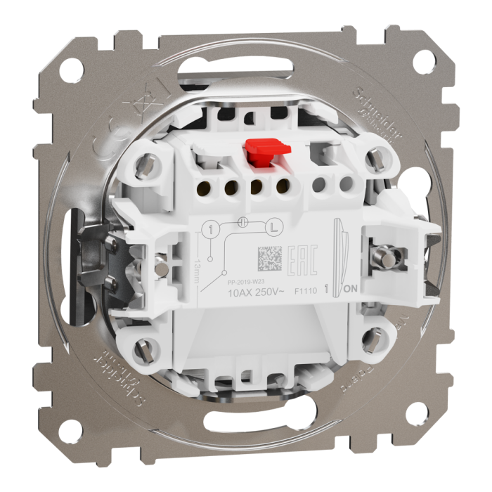 Вимикач, Sedna Design&Elements, Одноклавішний вимикач Матовий алюміній Sedna Elements, матовий алюмінієвий, Schneider Electric, [SDD170101]
